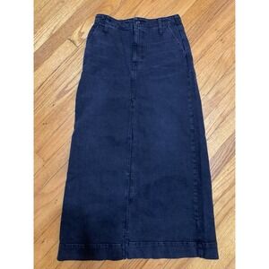 J Crew Womens 27 Denim Skirt Black Wash Maxi Front Slit High Rise Cute Chic